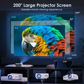 YOWHICK Projector with 5G WiFi Bluetooth, Native 1080P Outdoor Movie Projector 4K Support, 10000L Movie Video Projector, for HDMI, VGA, USB, Laptop, iOS & Android Phone