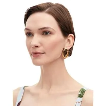 Oscar de la Renta Large O Stud Earrings - Chic Gold Style