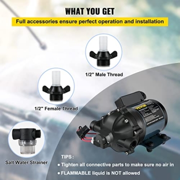 VEVOR Washdown Pump 12V DC 7 GPM for RV and Marine Use