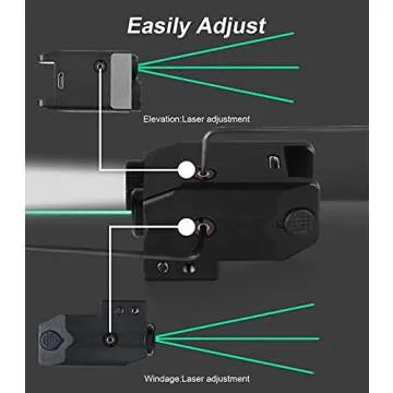 LIGHTWIN Green Laser Light Combo 350 Lumens Tactical Flashlight with USB Rechargeable for Pistols Handguns, Laser Sights Pistol Light, Fit Picatinny Rail