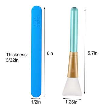 LET'S RESIN Silicone Stir Sticks with 2PCS Silicone Brushes for Mixing Resin, Epoxy, Liquid, Paint, Making Glitter Tumblers
