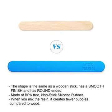 LET'S RESIN Silicone Stir Sticks with 2PCS Silicone Brushes for Mixing Resin, Epoxy, Liquid, Paint, Making Glitter Tumblers
