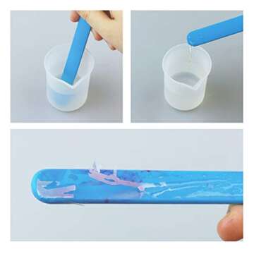 LET'S RESIN Silicone Stir Sticks with 2PCS Silicone Brushes for Mixing Resin, Epoxy, Liquid, Paint, Making Glitter Tumblers