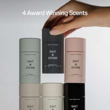 Salt & Stone Natural Deodorant Trio for Women & Men | Extra Strength Natural Deodorant | Aluminum Free with Probiotics, Seaweed Extracts & Shea Butter (2.6 oz)