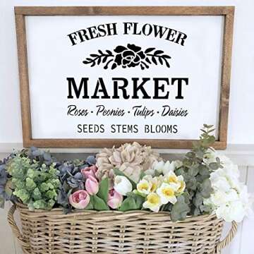 8Pcs Large Spring Stencils-12x12 Inches Reusable Easter Stencils for Home Decor, Making Your Own Far...