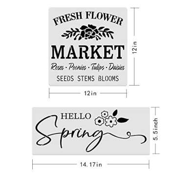 8Pcs Large Farmhouse Easter Stencils - Reusable Designs