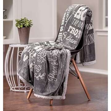 Chanasya Premium Hope & Faith Gift Throw Blanket - Cozy, Warm & Fluffy Sherpa - Sends Positive Energ...