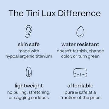 Tini Lux Hypoallergenic Titanium Earrings for Sensitive Ears