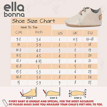 Ella Bonna Oxford Baby Boy Shoes, Leather Sole, Leather Baby Shoes, Toddler Girl Baby Walking Shoes, Newborn Infant Mini Kids Crib Baby Moccasins (Summer Beige, US 1)
