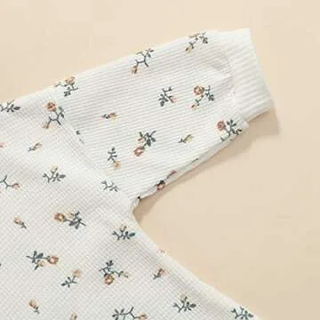 Stylish Infant Baby Girl Floral Oversized Crewneck Sweater