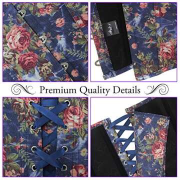 Alivila.Y Fashion Womens Vintage Denim Overbust Corset Bustier Top 2767-Blue-S