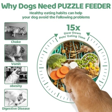 Puzzle Feeder Slow Feeder Dog Bowl for All Breeds 9.8in