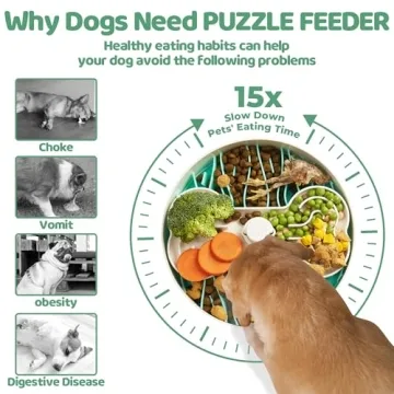 Puzzle Feeder Slow Feeder Dog Bowl for All Breeds 9.8in