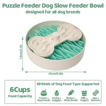 Puzzle Feeder Slow Feeder Dog Bowl for All Breeds 9.8in