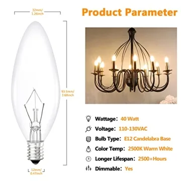 Brightever Vintage Light Bulbs - Dimmable & Decorative Candelabra