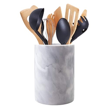 Stylish Marble Utensil Holder - Kitchen Organizer for Home