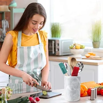 Stylish Marble Utensil Holder - Kitchen Organizer for Home