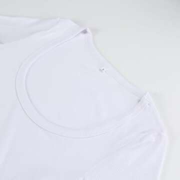 Artfish Women's Square Neck Long Sleeve Ribbed Slim Fitted Casual Basic Crop Top (White, M)