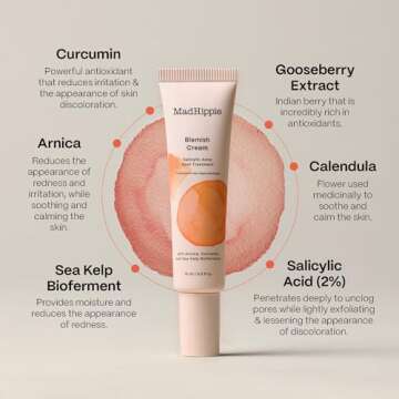 Mad Hippie Blemish Cream - 2% Salicylic Acid Serum, Acne Treatment for Clear Skin, Soothing Acne Cream for Face Packed with Clean & Natural Ingredients, 1.02 Fl Oz