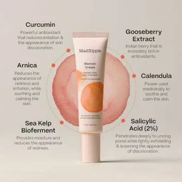 Mad Hippie Blemish Cream - 2% Salicylic Acid Serum, Acne Treatment for Clear Skin, Soothing Acne Cream for Face Packed with Clean & Natural Ingredients, 1.02 Fl Oz