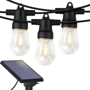 Solar Powered 27ft Outdoor String Lights with Edison Bulbs