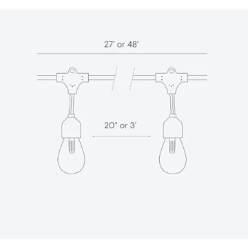 Solar Powered 27ft Outdoor String Lights with Edison Bulbs