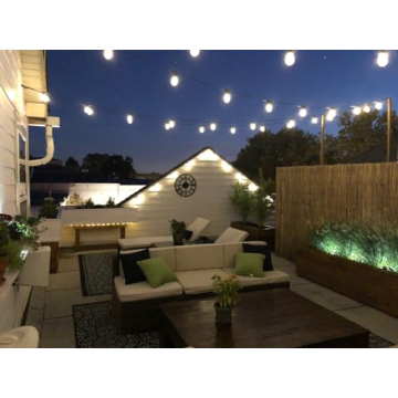 Solar Powered 27ft Outdoor String Lights with Edison Bulbs