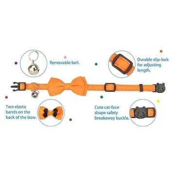 Gyapet Adjustable Cat Collar with Bow Tie & Safety Bell