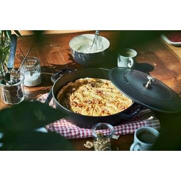 STAUB Cast Iron Sauté Pan, Chistera Lid, Round, 3.7 L, Black, 33 x 31 x 9.5 cm