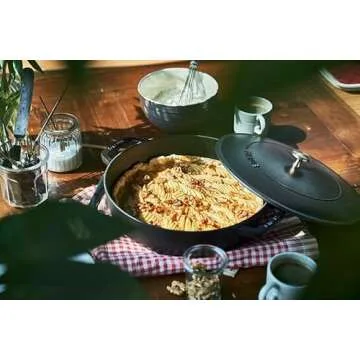 STAUB Cast Iron Sauté Pan, Chistera Lid, Round, 3.7 L, Black, 33 x 31 x 9.5 cm