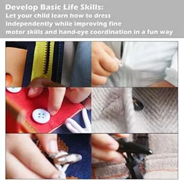 Esjay Busy Board for Toddlers, Montessori Toys to Learn Fine Motor Skill, Sensory Board, Toys Gifts for 1 2 3 4 Year Old Girls Boys, Toddler Learning Activities for Travel Airplane(Pink)