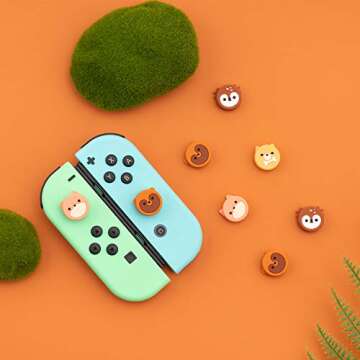 GeekShare Cute Animal Thumb Grip Caps for Switch