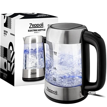 Zeppoli Electric Kettle Fast Boiling Glass Kettle with Auto Shut-Off
