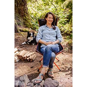 Cascade Mountain Tech Camp Chair - High Back Ultralight for Backpacking, Camping, Sporting Events, Beach, and Picnics with Carry Bag