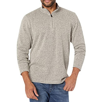 Men's Fleece Quarter-Zip in Light Heather Gray