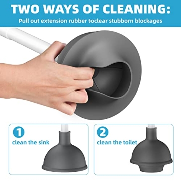Bthiner 2 in 1 Toilet Brush & Plunger Set for Clean Bathrooms