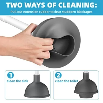 Bthiner 2 in 1 Toilet Brush & Plunger Set for Clean Bathrooms