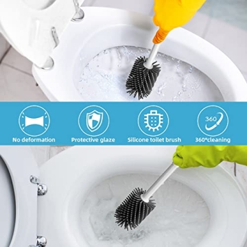 Bthiner 2 in 1 Toilet Brush & Plunger Set for Clean Bathrooms