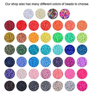 KitBeads 3800 pcs Handmade Polymer Clay Heishi Beads Vinyl Heishi Chip Disk Flat Round Loose Spacer Beads for Jewelry Making 4mm Rainbow Color