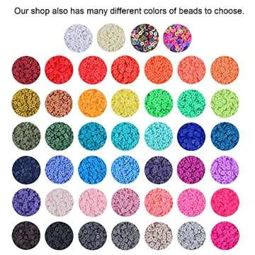 KitBeads 3800 pcs Handmade Polymer Clay Heishi Beads Vinyl Heishi Chip Disk Flat Round Loose Spacer Beads for Jewelry Making 4mm Rainbow Color
