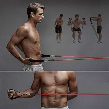 COOWOO Resistance Bands Set, Exercise Bands with Door Anchor, Handles, Waterproof Carry Bag, Legs Ankle Straps for Resistance Training, Physical Therapy, Home Workouts