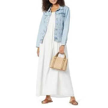 The Drop Women's Zain Elongated Denim Jacket, Light Indigo, XXS