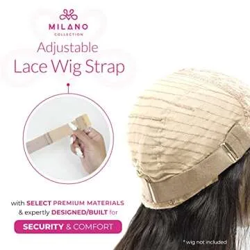 Milano Adjustable Elastic Wig Band with Hooks for Secure Fit & Comfort for Wigs and Lace Front Wigs ...