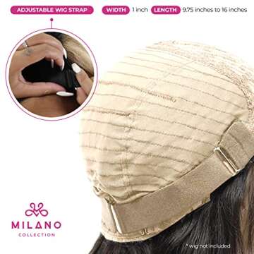Milano Adjustable Elastic Wig Band with Hooks for Secure Fit & Comfort for Wigs and Lace Front Wigs - Wig Strap, Headband, & Wig Grip Accessories, Tan