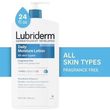 Lubriderm Fragrance Free Daily Moisture Lotion + Pro-Ceramide, Shea Butter & Glycerin, Face, Hand & ...