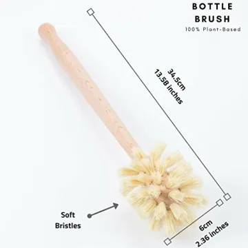 Eco-Friendly Wood and Tampico Brush Set for Kitchen