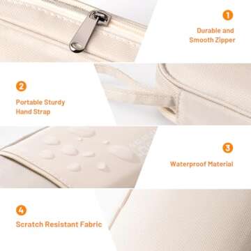 Electronics Organizer, OrgaWise Electronic Accessories Bag Storage Case Travel Waterproof Bag for Phones, Cables, Chargers (S2-Beige)