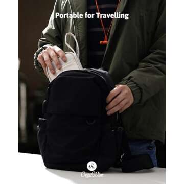 Electronics Organizer, OrgaWise Electronic Accessories Bag Storage Case Travel Waterproof Bag for Phones, Cables, Chargers (S2-Beige)