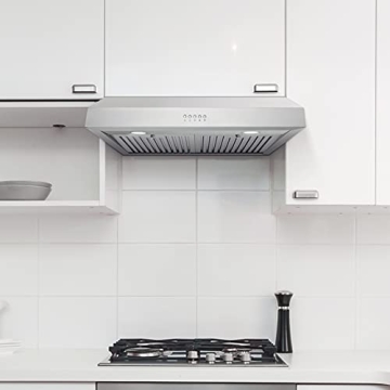 COSMO UC30 Stainless Steel Under Cabinet Range Hood with 3-Speed Fan and LED Lighting