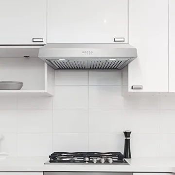 COSMO UC30 Stainless Steel Under Cabinet Range Hood with 3-Speed Fan and LED Lighting